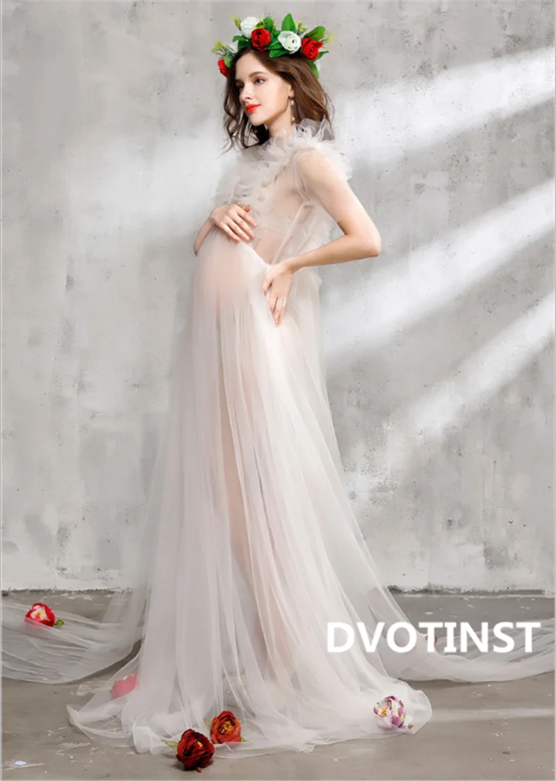 Dvotinst реквизит для фотосессии платья беременных платье сетчатая перспектива