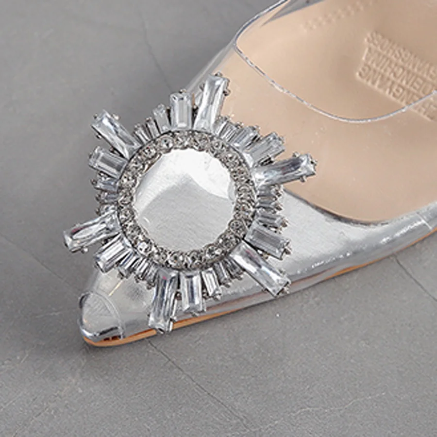 Женские туфли лодочки Элегантные на высоких каблуках со стразами и острым носком