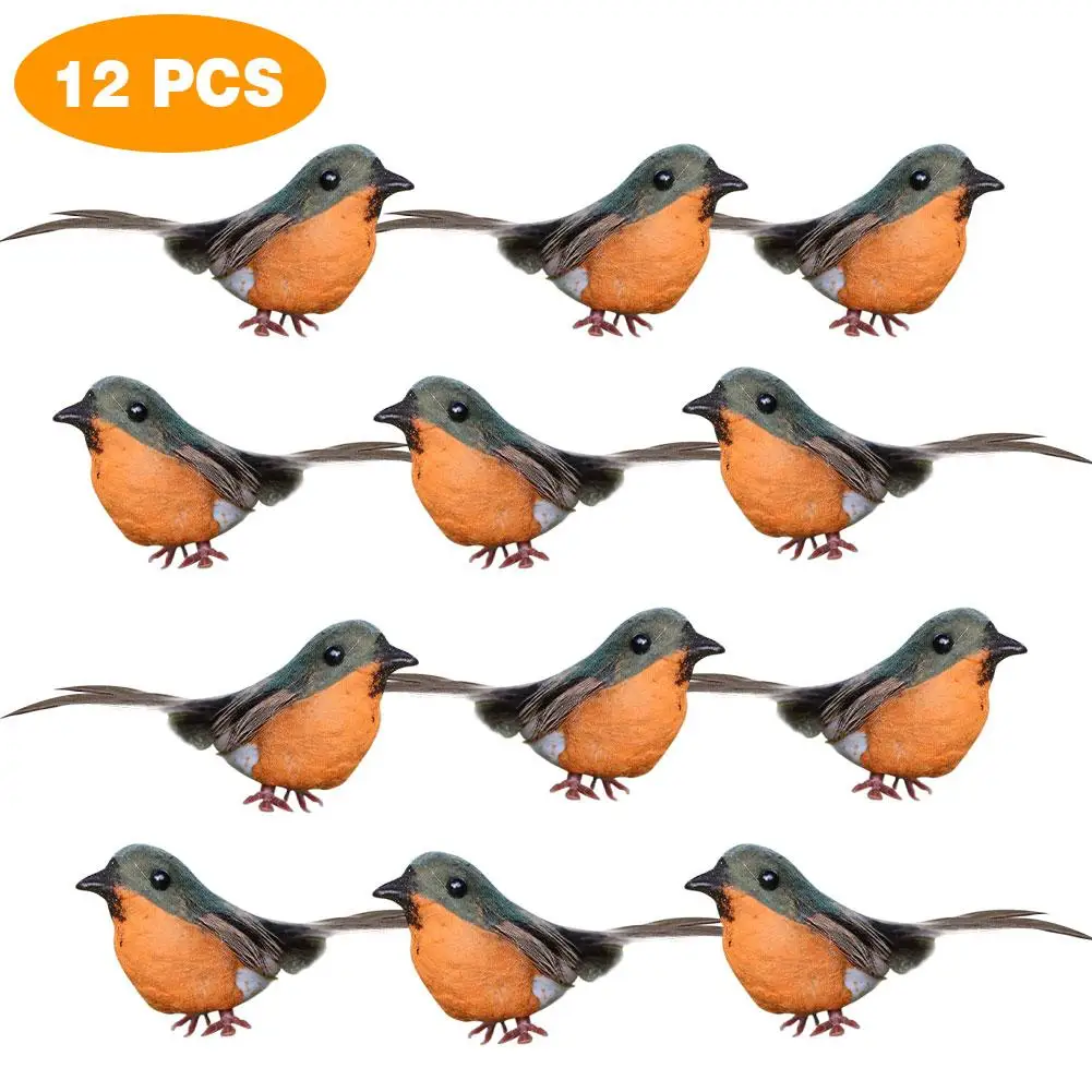 Миниатюрные милые фигурки птиц Robin кукла птичка 12 шт. с гибкой проволокой лапы