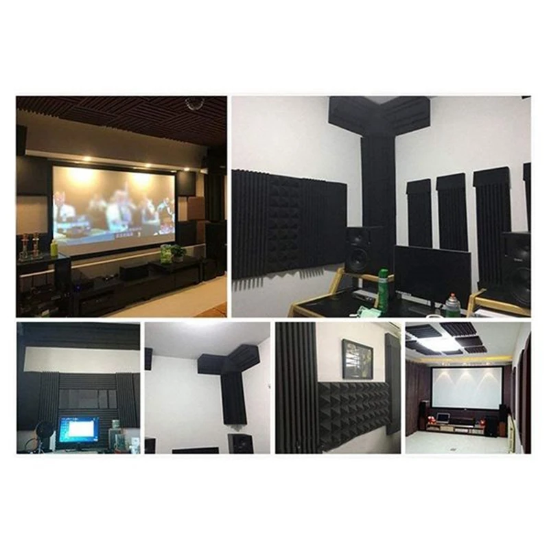 

2 Pcs Large Block Foam Square Corner Audio Bass Trap Acoustic Foam Studio Sound Absorption Treatment Panels,30X30X30cm