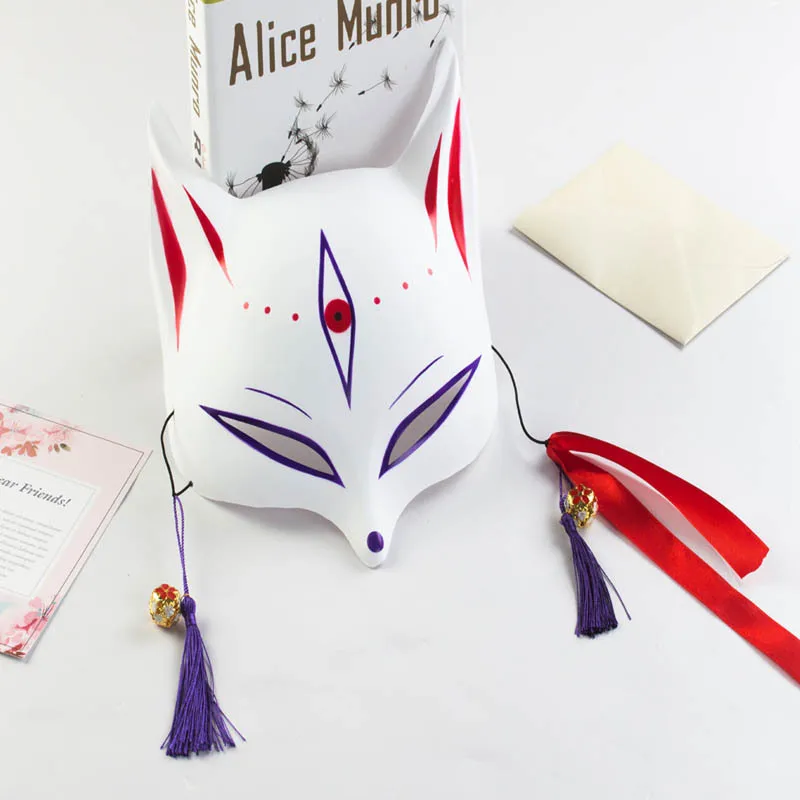 Маска с лисой японская маска ручной росписью из ПВХ полулицевой поверхностью