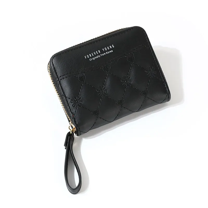 Женский короткий кошелек с цветами кошельки на молнии сумки для карт