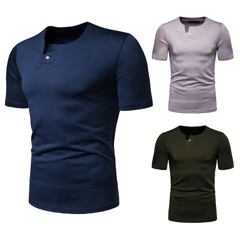 

Summer Thin Ultra-Stretch Men Short Sleeve Round Collar T Shirt D66