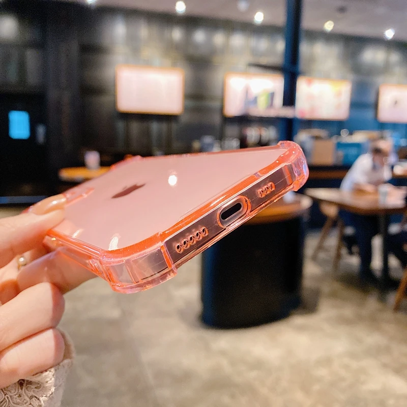 Soft Transparent Candy Color Phone Case For iPhone 14 13 11 12 Pro Max Mini XS X XR Max 7 8 Plus SE Shockproof Bumper Back Cover