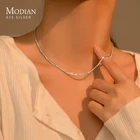 Modian ослепительное простое регулируемое ожерелье для женщин и девочек серебро 925 пробы Роскошные брендовые ювелирные изделия 2021 новый режим аксессуары