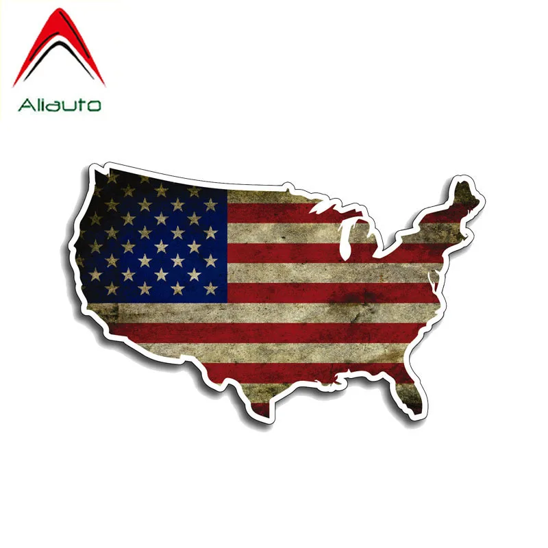

Aliauto забавная Автомобильная наклейка с американским флагом Светоотражающая водонепроницаемая защита от УФ-лучей Аксессуары для автомобил...