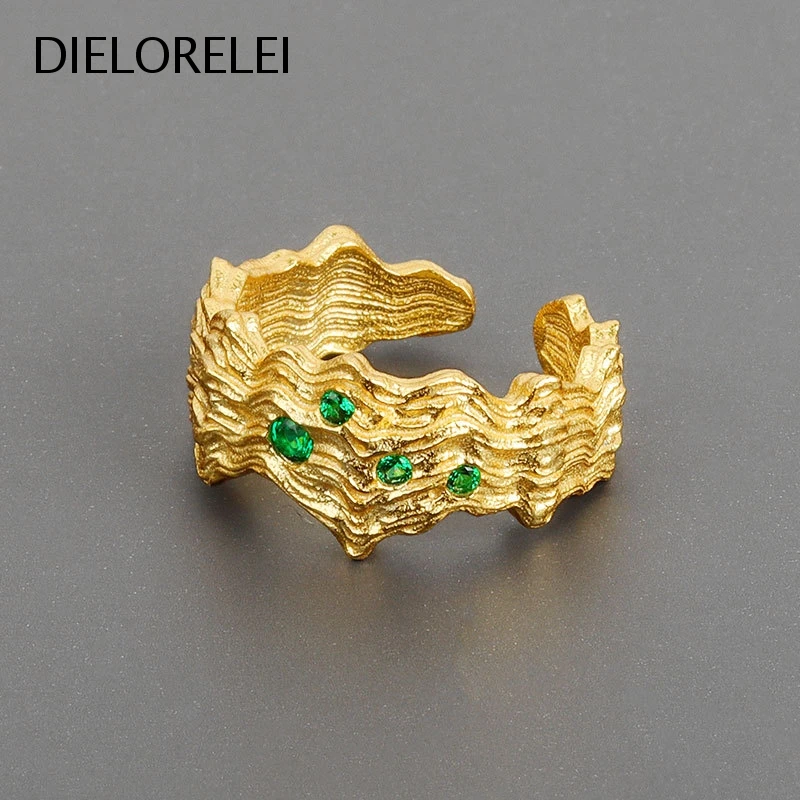 

DIELORELEI 925 Sterling Silver Adjustable Ring Simple Temperament Prevent Allergy Women Jewelry Girls Minimalist Niche Style