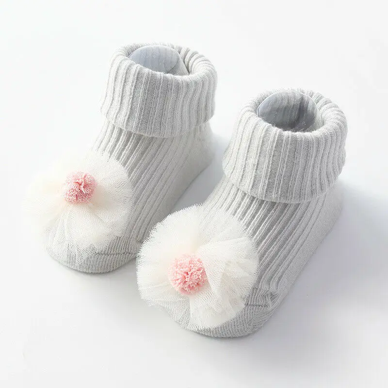 Lace Gray Нескользящие носки для малышей теплые зимние носки с героями мультфильмов для мальчиков и девочек домашняя обувь - Цвет: Lace Gray