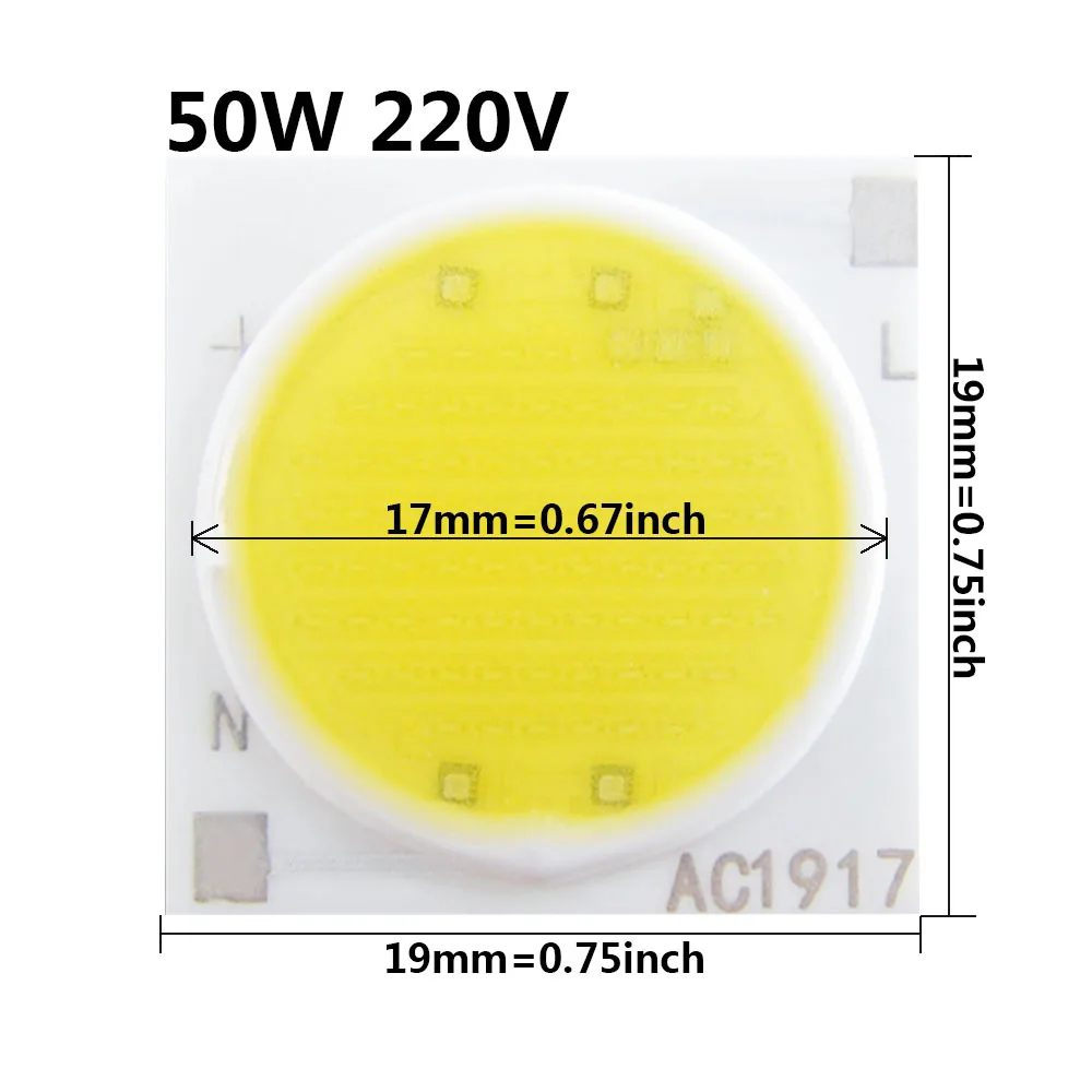 

100PCS+5PCS Gift Ceramics Base LED COB Chip Bulb 20W AC220V Smart IC Diode For FloodLight Spotlight Downlight DIY LED