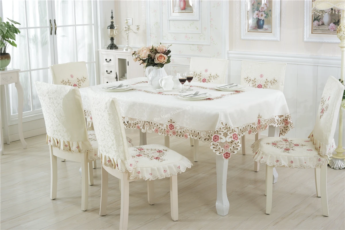 Пасторальная вышитая скатерть ткань простая современная кружевная круглая для