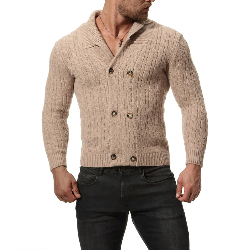 Тонкий мужской свитер вязаный длинный сплошной цвет обычные свитера для мужчин |