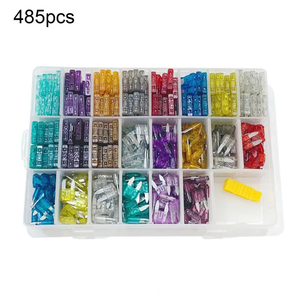 

60% Dropshipping!!485Pcs 2A-40A Fuses Safe Wear-resistant Zinc Alloy Medium Car Fuses Set for Car