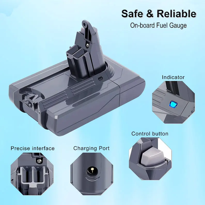 

Batterie V6 Li-ion 21.6V 4000mah 6000mAh pour aspirateur Dyson SV09 SV07 SV03 DC58 DC61 DC62 DC74 V6 965874-02