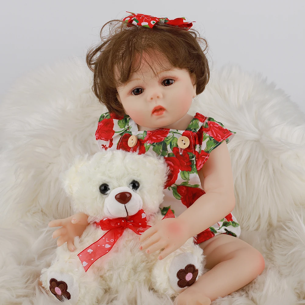 Hoomai Realistic Newborn Baby curly hair 18 '' Full Silicone Body Lifelike Bebe Reborn Dolls For boy Children Birthday Gift | Игрушки