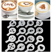 16 pcs set cappuccino mold fancy coffee printing model foam spray cake sugar chocolate cocoa assembly tool