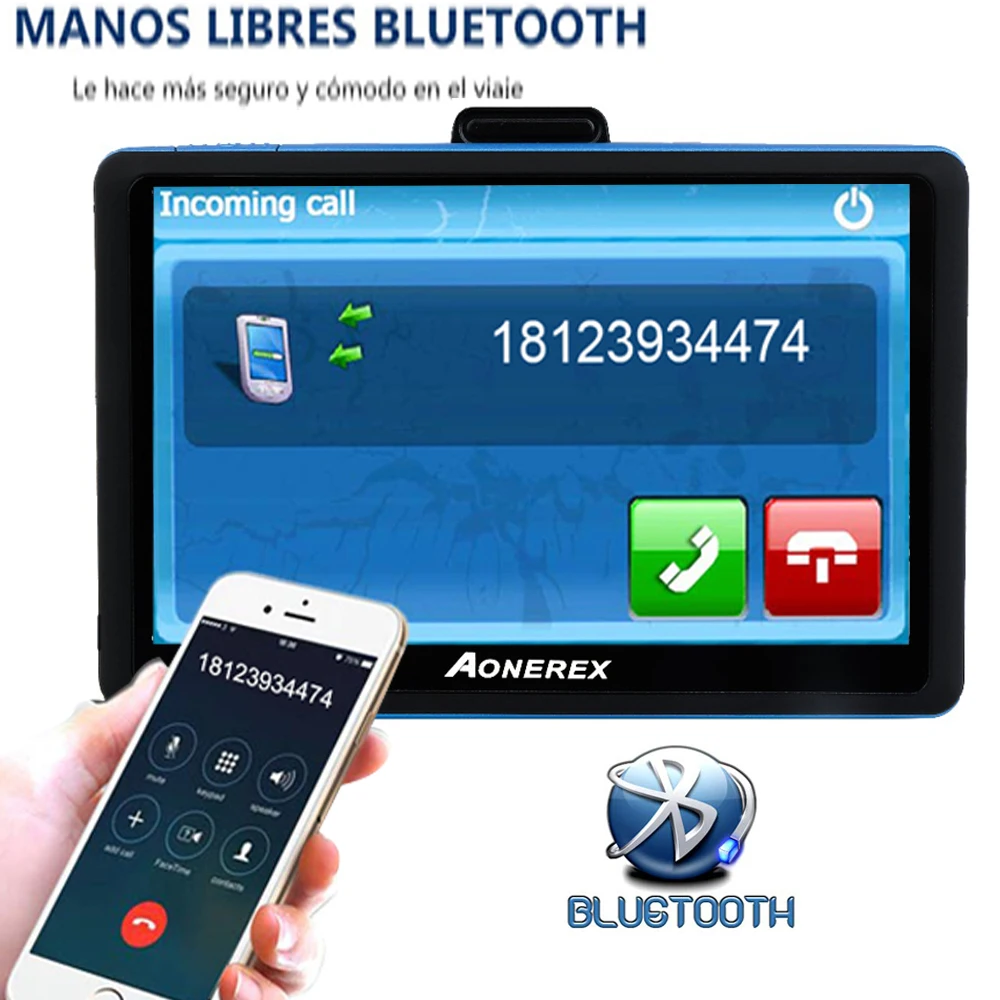 Gps автомобильное навигационное устройство 5 дюймов ЖК-экран FM Bluetooth спутниковая голосовая навигация gps навигация Автомобильные аксессуары 128BM8G Navit