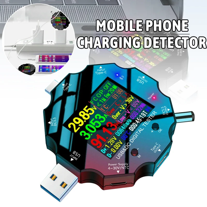 

1pc 18 in1 Digital USB 3.0 Tester DC Current Voltage Meter Monitor 6 Precision Voltmeter Ammeter Measurement Display For phones