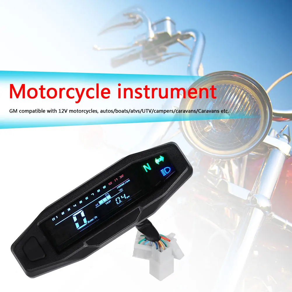 

Универсальный мини-спидометр для мотоцикла, одометр, тахометр, измеритель оборотов в минуту, счетчик топлива с подсветкой, Цифровой Электри...