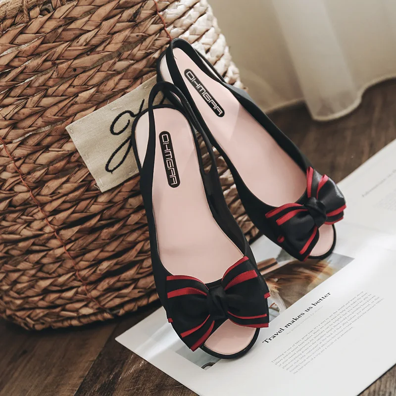 Женские модные сандалии на плоской подошве пляжная прозрачная обувь женские