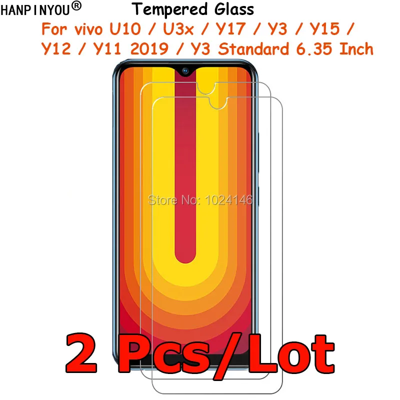 2 шт./лот для vivo U10 U3x Y17 Y3 Y15 Y12 Y11 2019 закаленное стекло Защита для экрана ультратонкая Взрывозащищенная защитная пленка