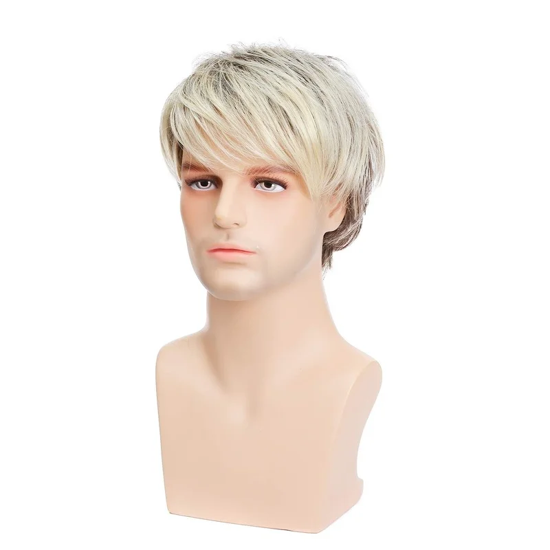 Короткие мужские синтетические парики в европейском и американском стиле 6