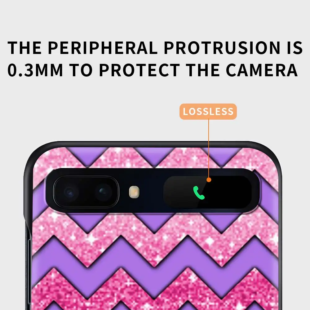

Luxury Geometry Phone Case for Samsung Z Flip Fundas for Galaxy Z Flip 5G Hard Cover Split Folding Coque Fashion Capas Shell Bag