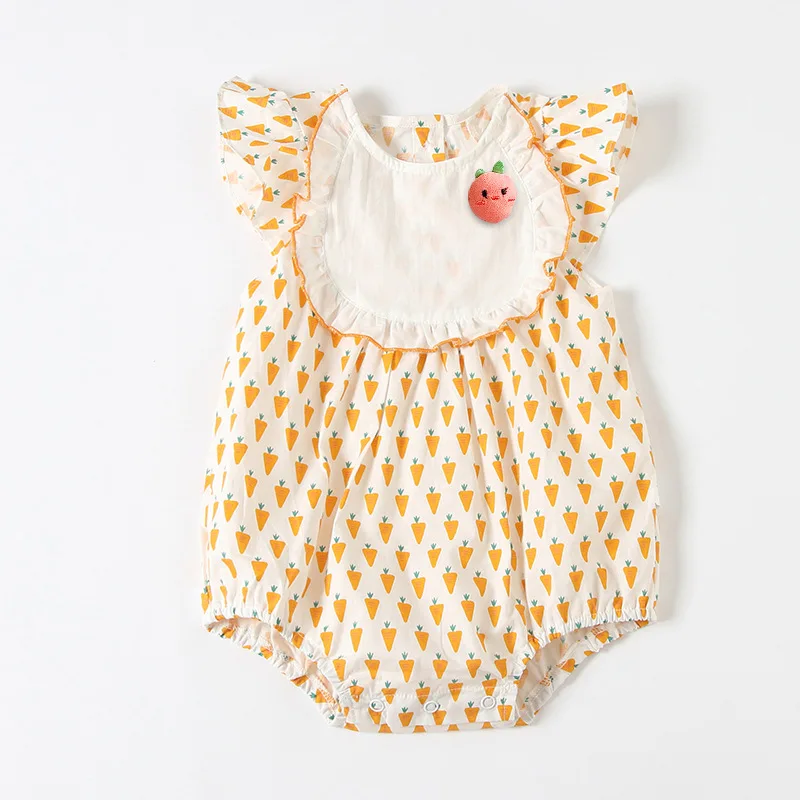 

ATUENDO Summer Fashion Newborn Baby Romper 100% Cotton Infant Silk Soft Girl's Clothes Kawaii Solid Satin Kids Babysuit Jumpsuit