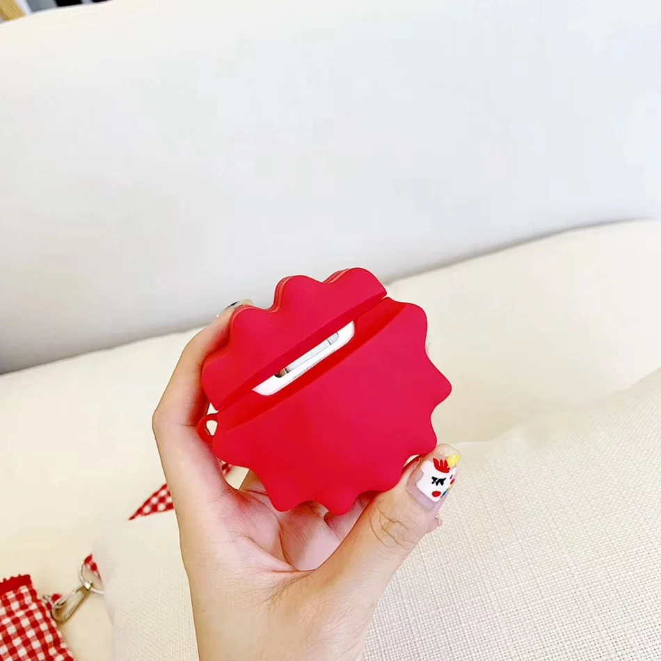Чехол для наушников с динозавром для Airpods 2, чехол с милой рыбкой для Apple Air pods, силиконовый чехол с солнечным цветком, Радужный чехол для ушей, улыбка