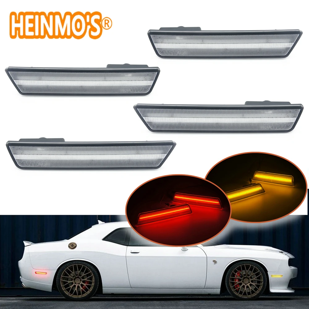 Передний + задний бампер для Dodge Challenger 2008 2014 светодиодный Боковые указатели