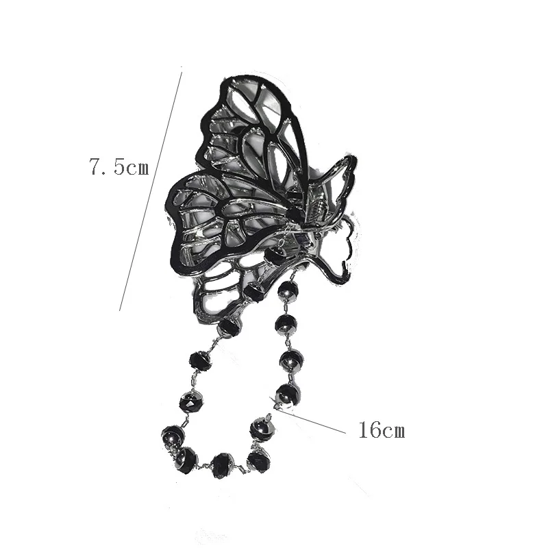 

2020 New Korea Vintage Goth Butterfly Tassel Pendant Hairpin For Women Girl Party Accessories Jewelry Hair Claws Love Pendant