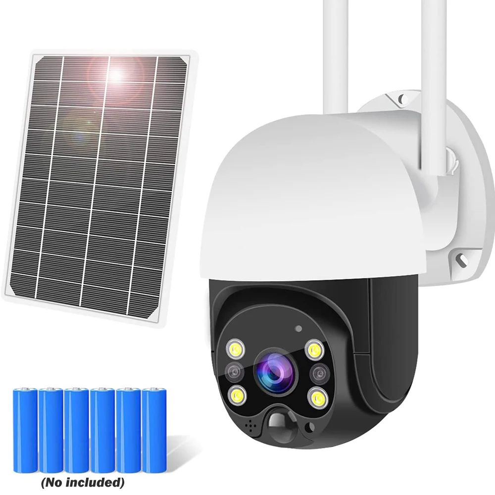 

3. Беспроводная Wi-Fi Солнечная камера 0 МП наружная охранная система видеонаблюдения 360 PTZ монитор видеонаблюдения умный дом с пассивным ИК да...