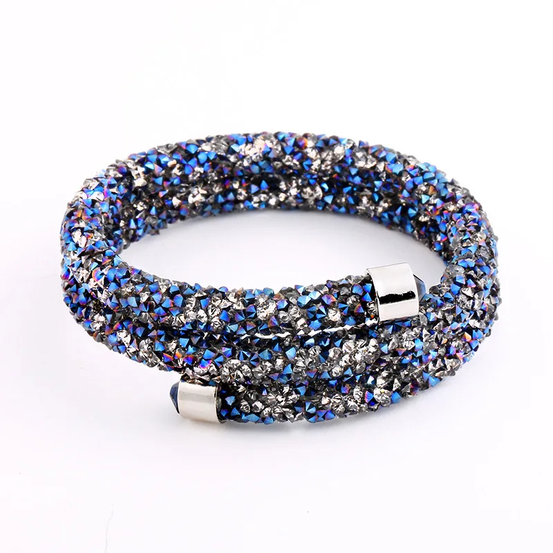 Новое поступление изысканный двойной круг Кристалл Стразы пылезащитный браслет