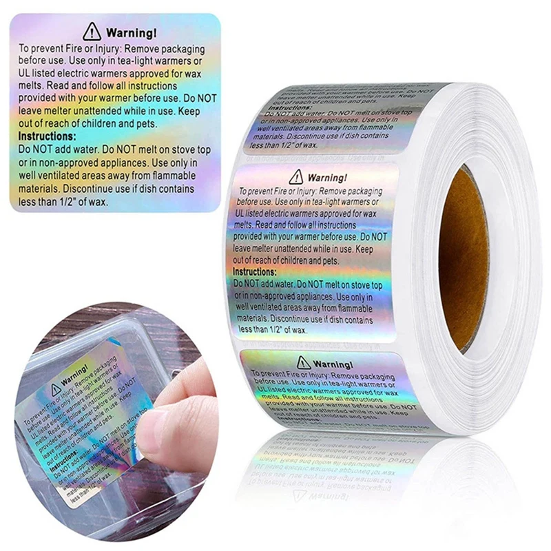 

600pcs/roll Candle Warning Label Candle Jar Container Stickers Waterproof Wax Melting Safety Label Vow Sticker Label 3.8cm New