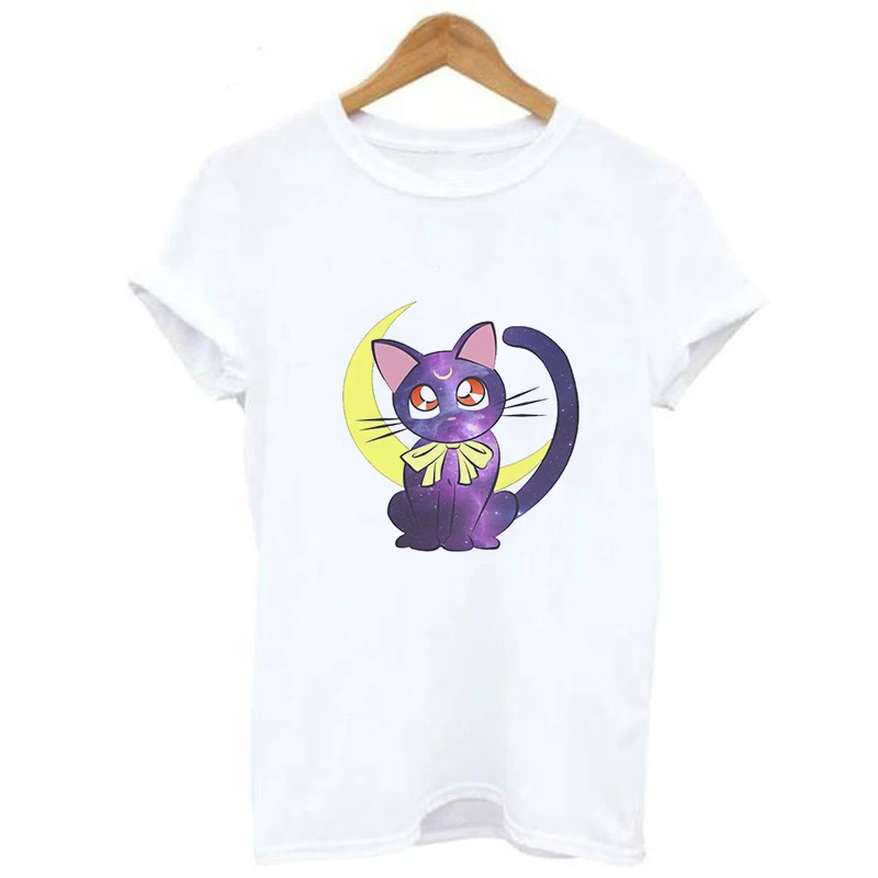Harajuku Sailor Moon T Shirt New Fashion Pattern Streetwear Tops Loose Short Sleeve Women Tshirt Kawaii Print Couple Clothes
