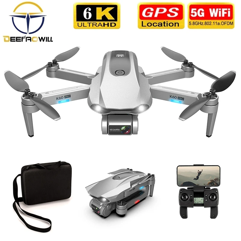 Беспилотный летательный аппарат K60 Pro GPS 6K 5G HD Камера Системы Два Ось Gimbal