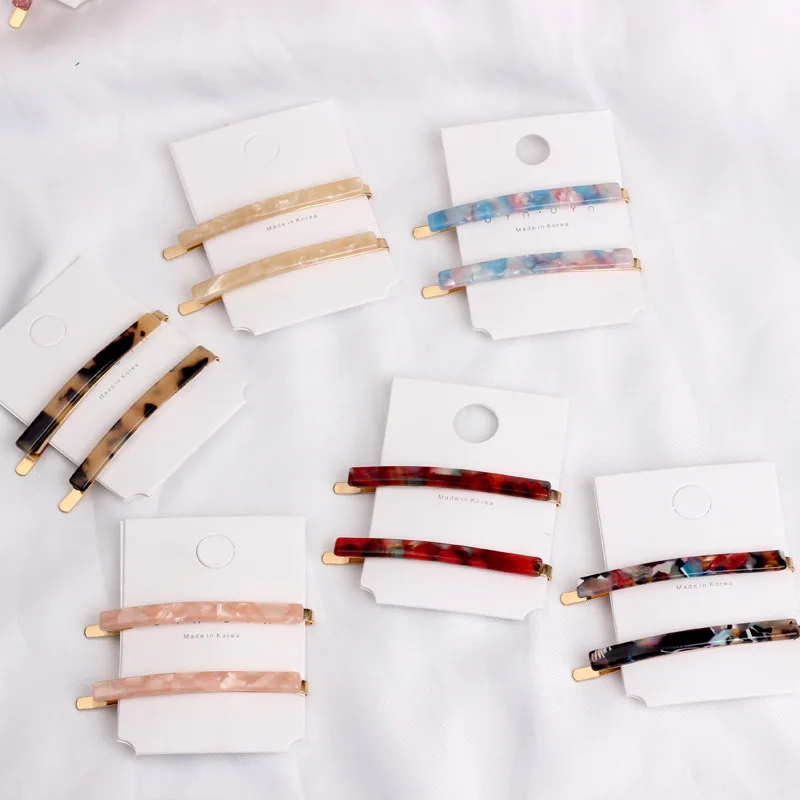 1 пара японских ацетатных шикарных минималистичных милых акриловых заколок для