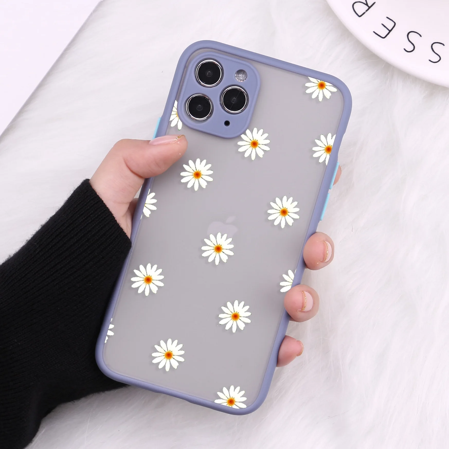 

Flower Daisy Art Painting Shockproof Case For iPhone 12 11 Pro MAX X XR XS Phone Case 7 8 6 6S Plus SE 2020 Cute Soft TPU Cover