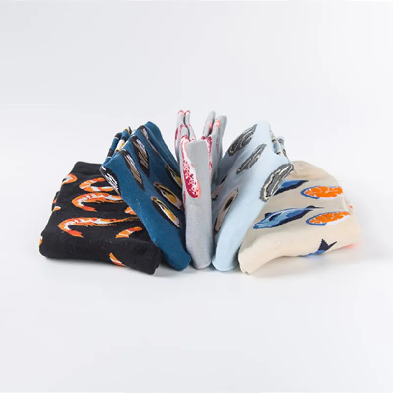 Мужские носки с интересным рисунком Модные Цветные из хлопка для пар морскими