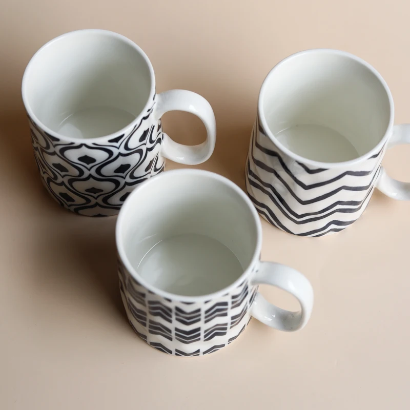 Coffe mugs Moroccan style wavy irregular trapezoidal ceramic mug | Дом и сад