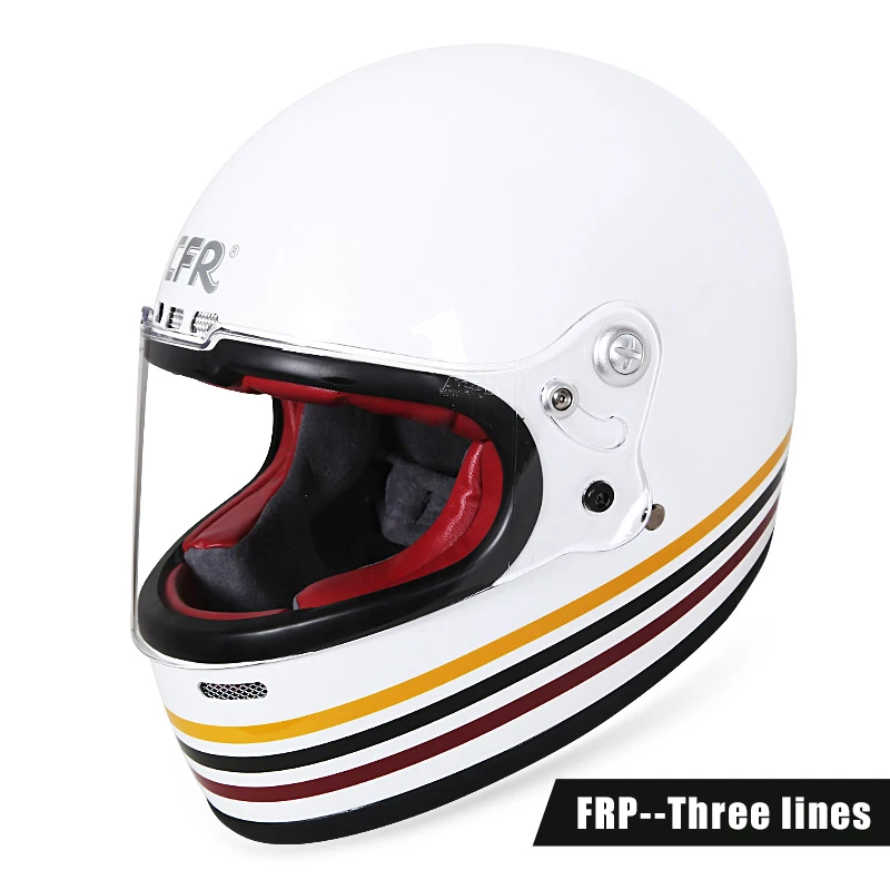 Шлем мотоциклетный Полнолицевой из стекловолокна в винтажном стиле гоночный