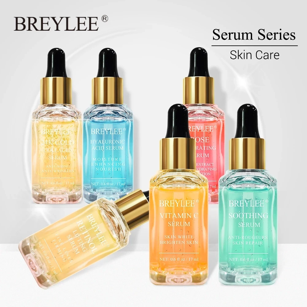 

BREYLEE Face Serum Series 6pcs Hyaluronic Acid Collagen Vitamin C Whitening Lifting Firming Anti-aging Wrinkle Skin Care 17ml