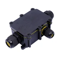 130X IP68 Waterproof Wire Junction Box 3 Way 6-12mm Connector Gland Electrical 24A 450V Sealed Retardant Outdoor Waterproof Box