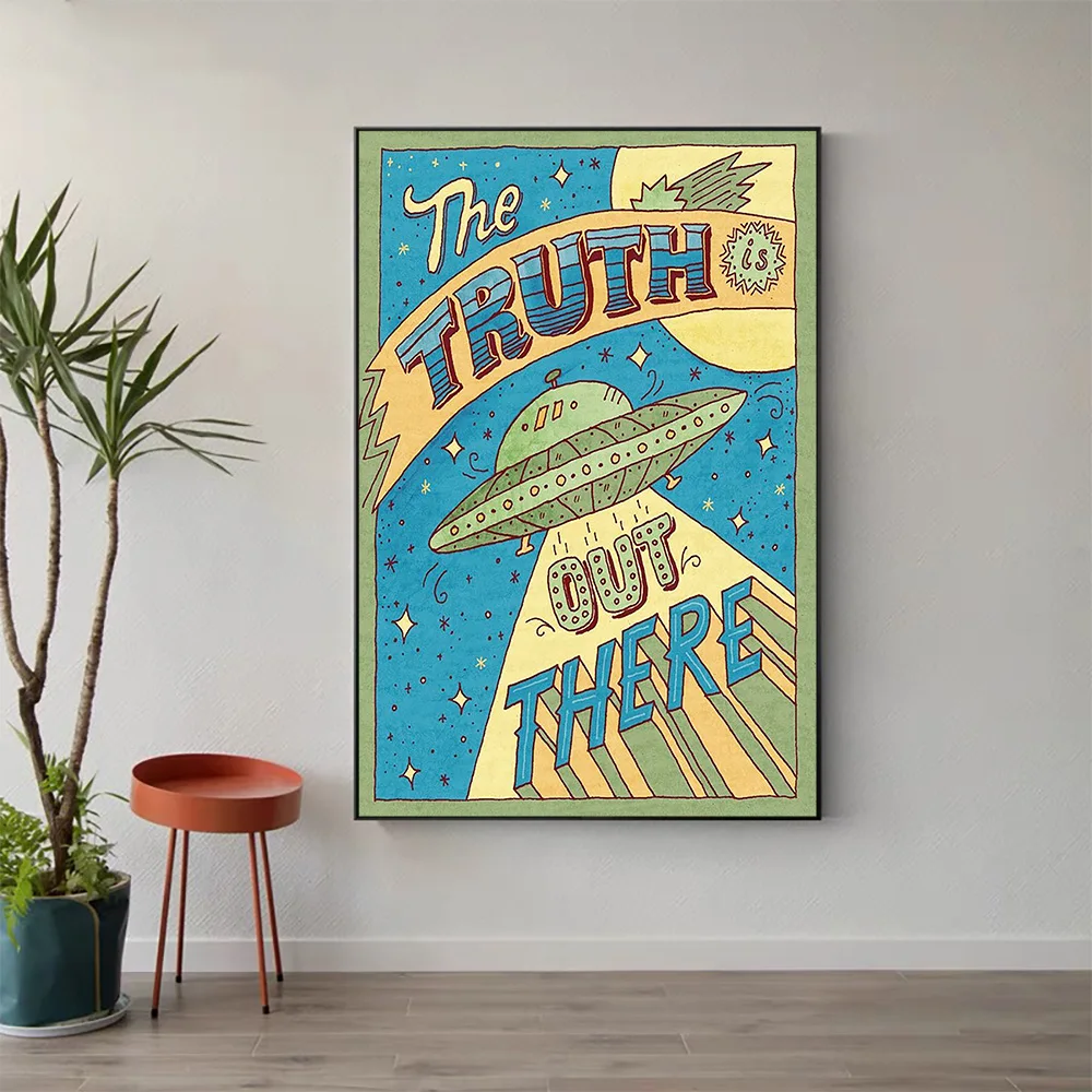 

W555 Silk Fabric Poster Wall Art Decor THE TRUTH OUT THERE VINTAGE Classic Movie Trend Fashion Decoration Bright Gift
