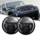 Фары дальнего и ближнего света светодиодсветодиодный, 2x7 дюймов, для Jeep Wrangler JK TJ CJ 1997-2017 Cruiser Hummer H1 мотоцикла