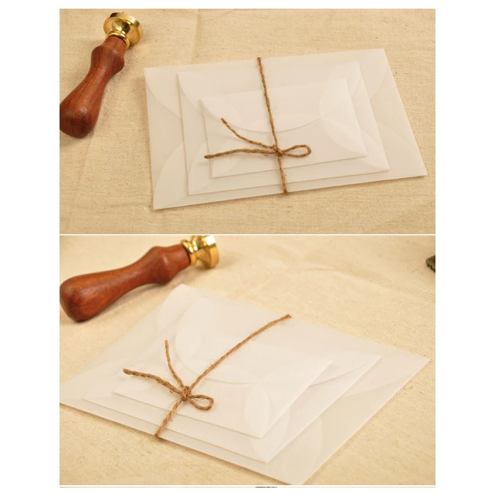 

10pcs/lot Semi-transparent Sulfuric Acid Paper Envelopes For DIY Postcard /Card Storage, Wedding Invitation, Gift Packing