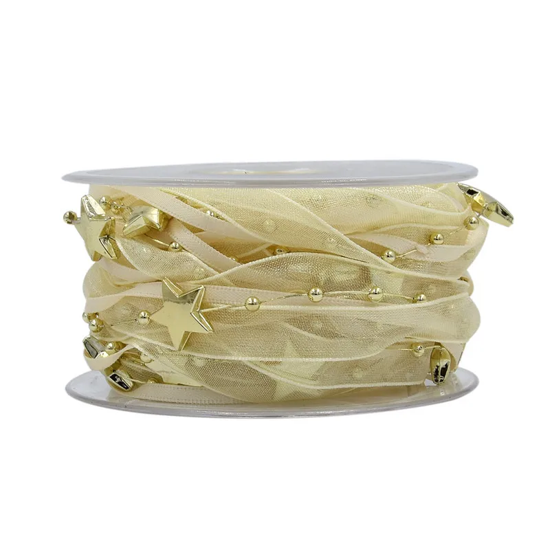 5 м/рулон пятиконечной звезды Пластик бисер соединения ленты цветы подарочные