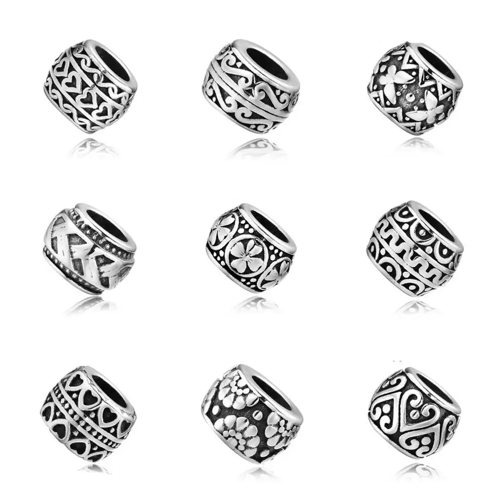 Бусины шармы из нержавеющей стали для браслета 5 мм|Бусины| |