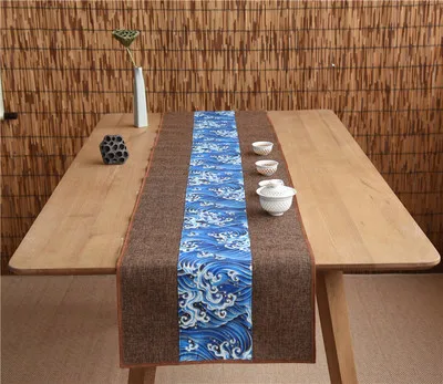 New Patchwork Joyous Fish Table Runner Natural Cotton Linen Chinese style Xmas Wedding Party Tea Cloth Dining Mat | Дом и сад