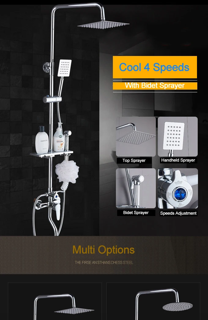 Дождевая Душевая система, набор для ванной, дождевой Душ высокого давления, термостатический смеситель для ванны, все в одном, полностью гибкий душевой блок