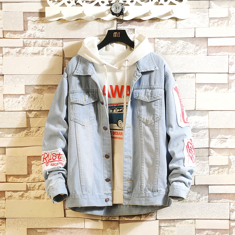

Spring and Autumn Plus-size Denim Jacket Fashion Men's Cargo Jackets